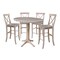 International Concepts Round 36 in Rd Extension Dining Table, 4 Bar Ht Stools, Gray Taupe, 36 in W, 48 in L, 40.9 in H K09-36RXT-27B-6133-4 - alternate 1